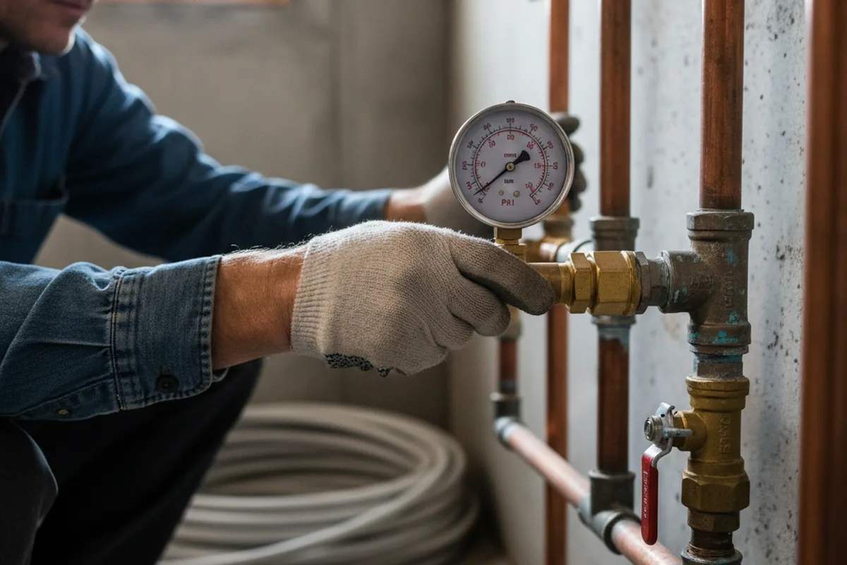 Pressure testing a repaired line during Water Line Repair in Goldendale